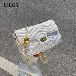 IELGY womens korean style diamond lock atmospheric diagonal bag
