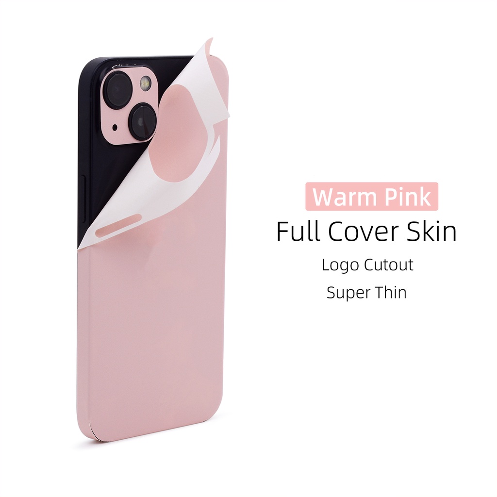 สีชมพูเปลี่ยนสีสติกเกอร์ผิวห่อเต็มเข้ากันได้กับ iPhone 6 6s 7 8 Plus X XR Xs 11 12 13 14 15 16 17 Pro Max Mini SE2020