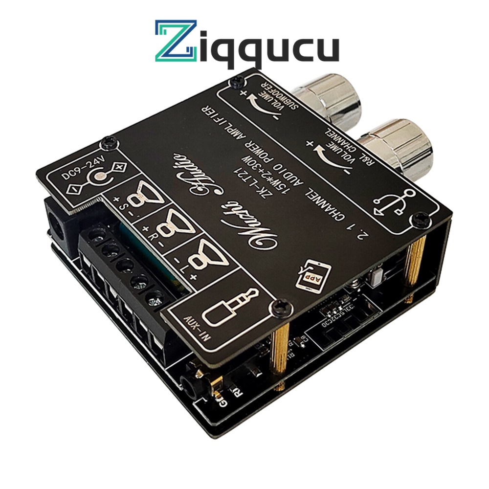 ZIQQUCU ZK-LT21 บอร์ดโมดูลขยายเสียงดิจิทัล บลูทูธ 2.1 ช่อง 15WX2+30W พร้อมซับวูฟเฟอร์