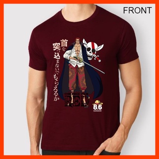 เสื้อยืด ผ้าฝ้าย พิมพ์ลายภาพยนตร์ Dtf One Piece Film 04 Shanks Uta Luffy 100 เปอร์เซนต์ 30s สีแดง สีเข้ม สําหรับผู้ชาย แ