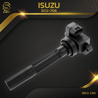 คอยล์จุดระเบิด ISUZU DECA CNG NKR 4HF1 - SCU-706 - SURES  - คอยล์หัวเทียน อีซูซุ เดก้า สิบล้อ หกล้อ รถบรรทุก 8-9709684-0