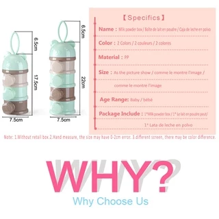 พร้อมส่ง กล่องนมผง 3/4ชั้น กล่องนมผงทารกแบบพกพา ที่แบ่งนมผง ความจุสูง นมผงสามารถเทจากด้านข้าง