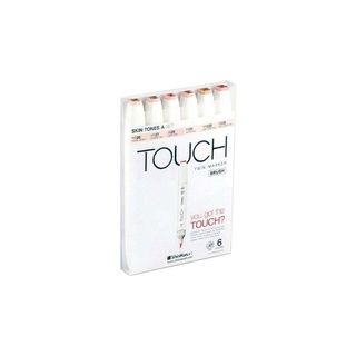 SHINHAN TOUCH TWIN BRUSH MARKERS (SKIN TONE, SET OF 6)