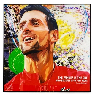 Novak Djokovic โนวัค ยอโควิช Tennis นักเทนนิส รูปภาพ​ติด​ผนัง​ pop art​ กรอบรูป​​ นักกีฬา ของขวัญ​​ แต่งบ้าน รูปภาพ