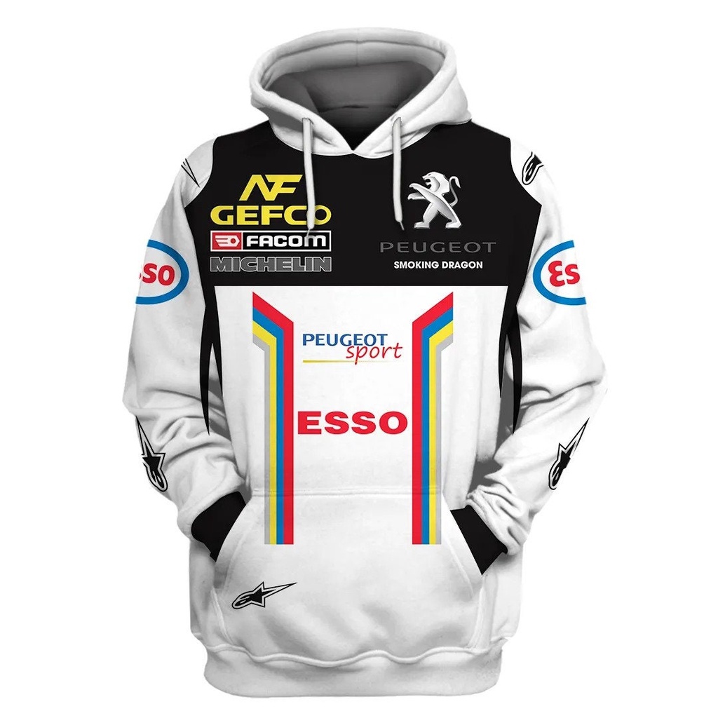 เสื้อฮู้ดดี้ พิมพ์ลาย Peugeot Sport 3D Esso Racing Team Peugeot Team All Print 3D