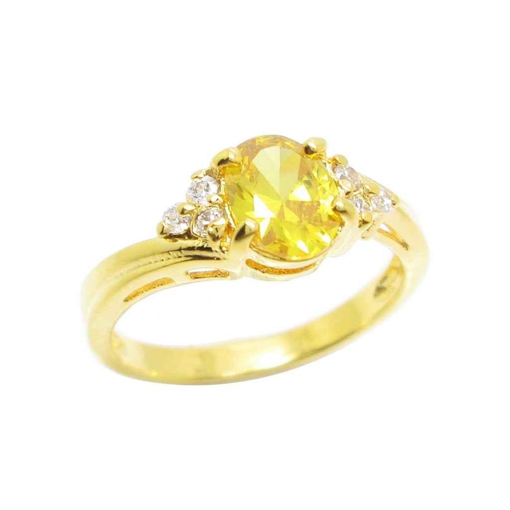 แหวนพลอยสีเหลือง พลอยบุษราคัม แหวนชุบทอง 24k แหวนสำหรับผู้หญิง ชุบทองแท้ ชุบทอง 24k แหวนทองไม่ลอก แหวนทองไม่ดำ