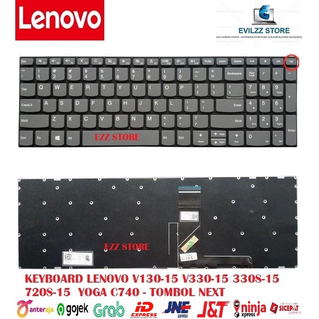 TOMBOL คีย์บอร์ด LENOVO V130-15 V130-15ISK V130-15IKB V130-15IGM V330-15 V330-15ISK 330S-15 330S-15I
