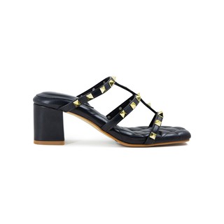 SHU PALETTE SOFT 2" ROCKSTUDS SLIDES SANDALS - BLACK รองเท้าส้นสูง