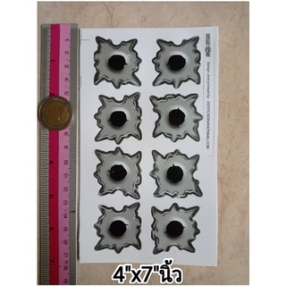 สติ๊กเกอร์รอยกระสุน 4x7"นิ้ว ติดรถ แต่งรถ