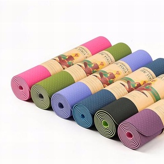 แผ่นรอง ออกกำลังกาย เสื่อโยคะ Yoga Mat วัสดุ TPE อย่างดี หนา 8mm.กันลื่น กันกระแทก ไม่ยุบตัวง่าย แผ่นรองเล่นโยคะ