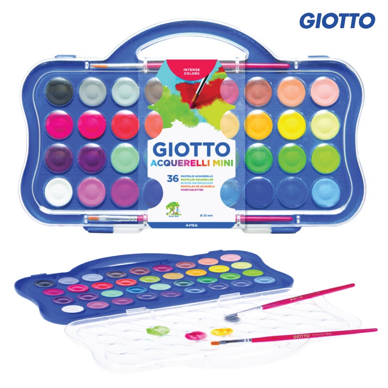 สีน้ำก้อนถาดเล็ก (GIOTTO Acquerelli Watercolors Cake Mini) ราคาถูก Shopee Lazada