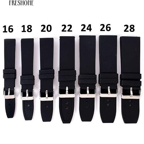 freshone สายนาฬิกาข้อมือ แบบซิลิโคนนิ่ม กันน้ำ ขนาด 16-28 มม.
