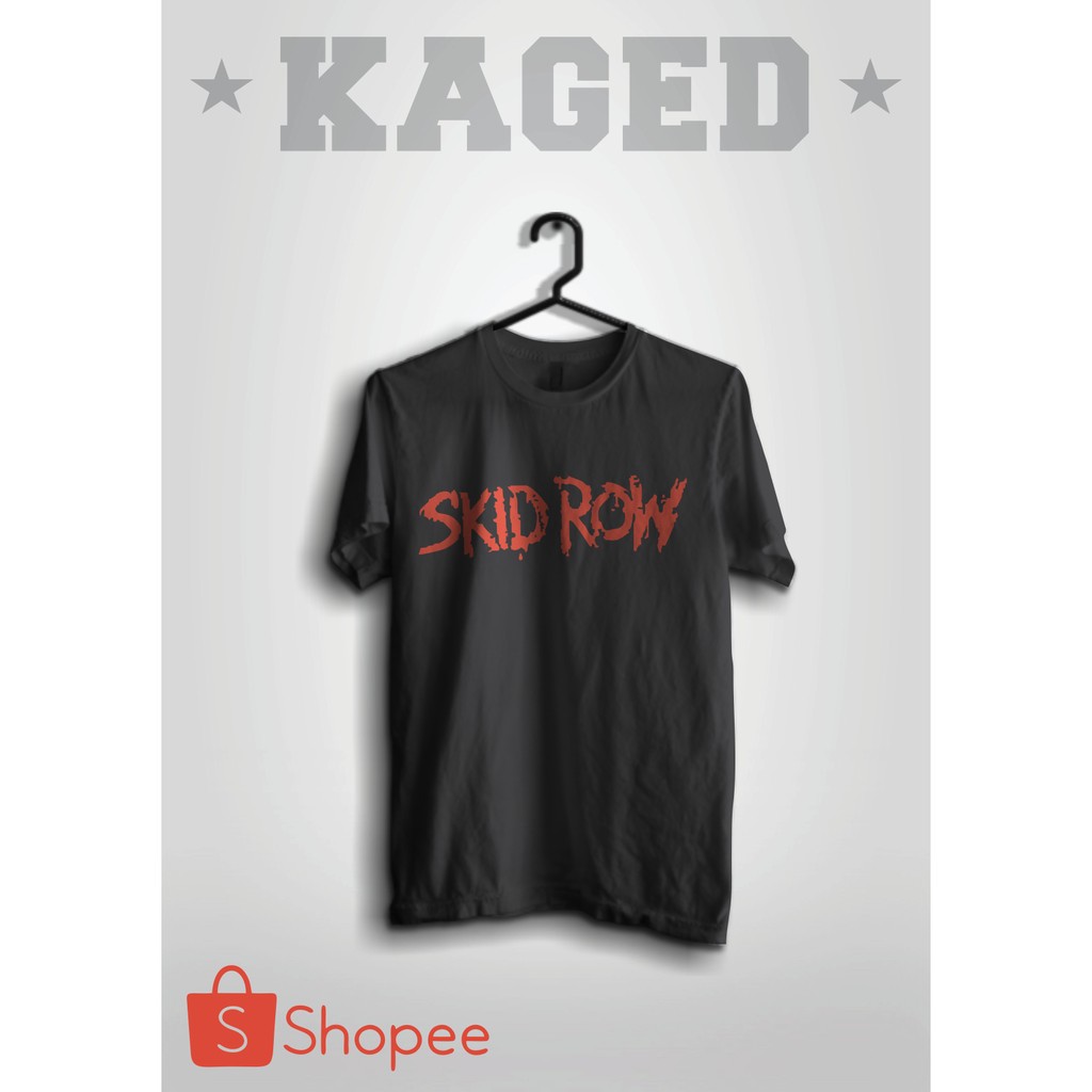 Hitam Skid Row Band เสื้อยืดสีดํา/สีดํา Skid Row เสื้อยืด, เสื้อยืด Skidrow, เสื้อยืดวง,