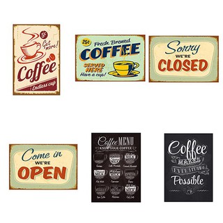 Vintage Metal Tin Coffee ป้ายแผ่นป้ายโปสเตอร์บาร์ Wall Pub Home Decor ครัวคลับ