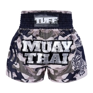 กางเกงซ้อมมวยกางเกงมวย กางเกงมวยไทย  กางเกงกีฬาTUFF Muay Thai Boxing Shorts New Grey Military Camouflage