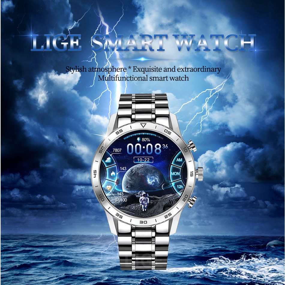 Lige 2022 Luxury Smart Watch Men Make Call Full Colour Screen Waterproof Smartwatch Sports 5997