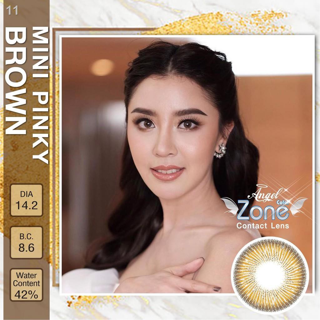 คอนแทคเลนส์สายตา▤❃◄คอนแทคเลนส์ Angelzone Color รุ่น Mini Pinky Brown สีน้ำตาล Angel Zone คอนแทคเลนส์