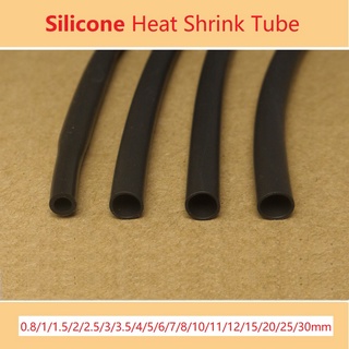 1/2Meter Silicone Heat Shrink Tube 0.8mm~30mm Diameter Black Flexible Cable Sleeve Insulated 2500V High Temperature Soft DIY Wire Wrap Protector ท่อหดความร้อน ซิลิโคน  เส้นผ่าศูนย์กลาง 2500V ยืดหยุ่น สีดํา อุณหภูมิสูง