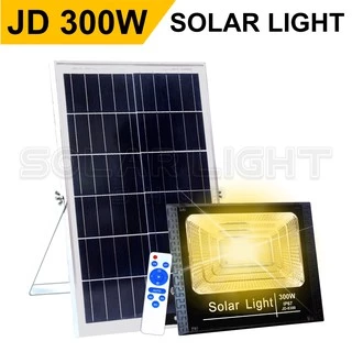 JD Solar Light 35w 55w 75w 150w 200w 500w แสงสีเหลือง ไฟโซลาเซลล์ สปอร์ตไลท์ โคมไฟพลังงานแสงอาทิตย์