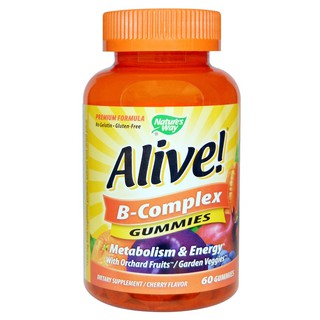 Natures Way, Alive! B-Complex, Cherry Flavor, 60 Gummies