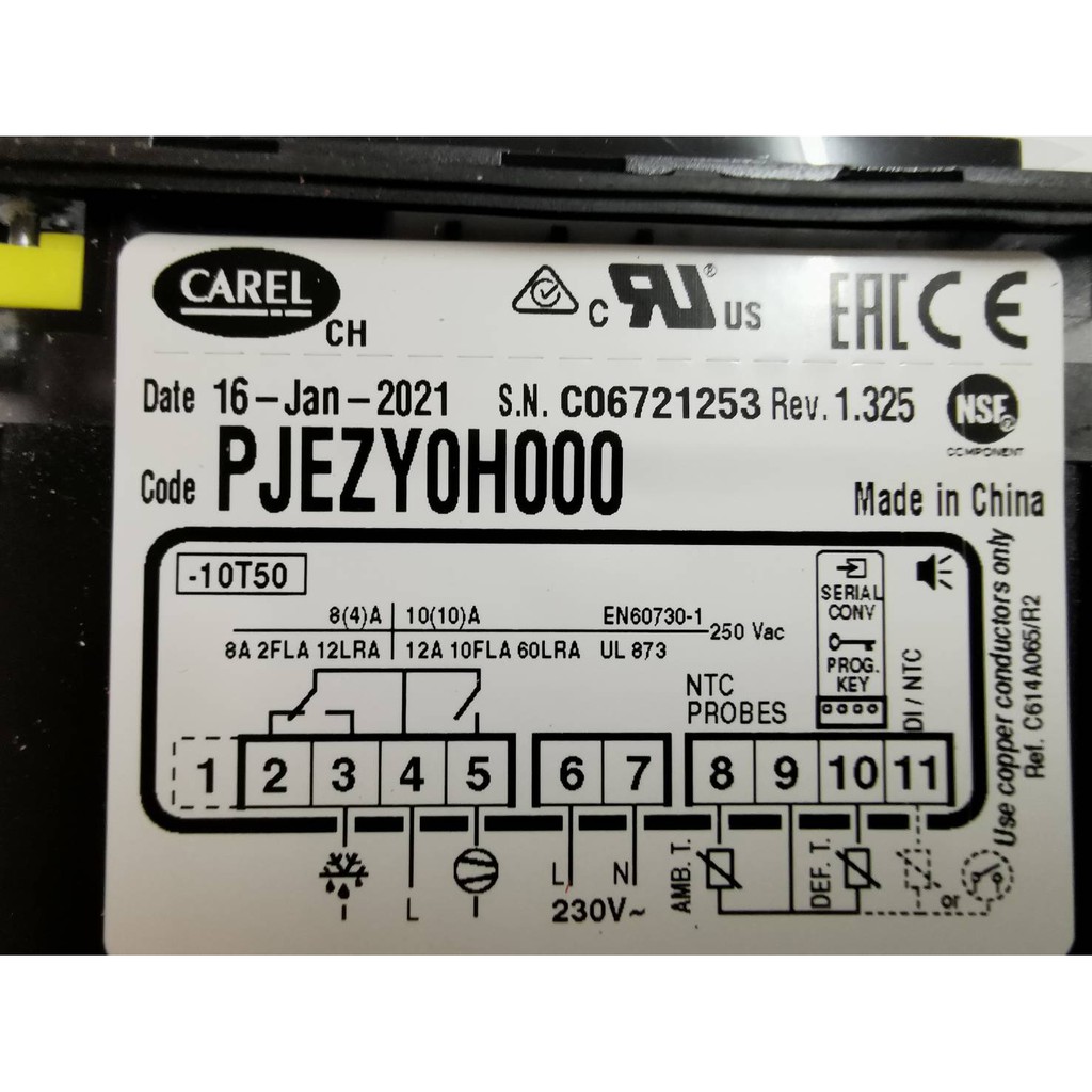 เทอร์โมตู้แช่ ยี่ห้อCAREL รุ่นPJEZY0H000 (เทอร์โมดิจิตอล คอนโทรล) ตู้เย็น ตู้แช่ พร้อมหางเซ็นเซอร์ 2 เส้น - รูปที่ 2