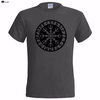 เสื้อยืดผ้าฝ้าย 100% พิมพ์ลาย HELM OF AWE 1 MENS NORDIC VIKING Aegishjalmur NORWAY SYMBOL NORSE สําหรับผู้ชายสามารถปรับแ