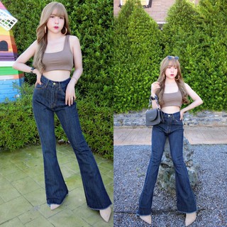 Cc jeans 100 S-5XL  กางเกงยีนส์ผู้หญิง เอวสูง ขาม้า ขารุ่ย