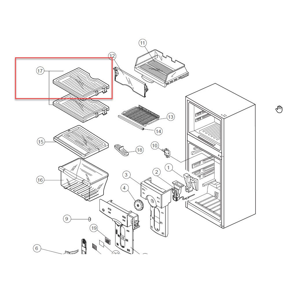 SAMSUNG อะไหล่ของแท้ ชั้นวางของตู้เย็นซัมซุง DA67-01242A SHELF-REF ราคา ถูกที่สุด ดีลบีเคเค แกลเลอรีภาพที่ 2