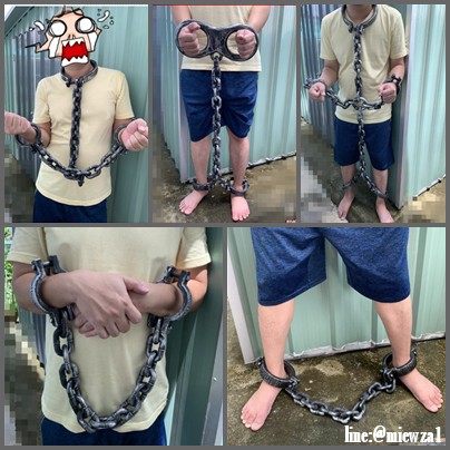 (ของเล่น-วัสดุพลาสติก-มีหลายแบบ)โซ่ตรวน ตรวนนักโทษ โซ่นักโทษ กุญแจมือ โซ่ล่ามนักโทษ โซ่ล่ามคอ โซ่ล่ามมือ กุญแจข้อเท้า
