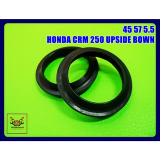 HONDA CRM250 UPSIDE "BOWN" FRONT SHOCK SEAL (45 57 5.5) SET (1 PAIR) // ซีลกันฝุ่นโซ๊คหน้า เบอร์ 45 57 5.5 ( 1 คู่ )