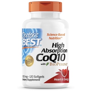 Doctor’s Best High Absorption Co Q10 100mg 120 softgels ดอกเตอร์เบสโคคิวเทน