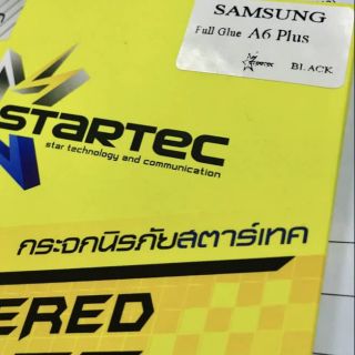 ฟิล์มกระจก Samsung A6 2018, A6+ 2018 แบบเต็มจอ ยี่ห้อStartec คุณภาพดี ทัชลื่น ปกป้องหน้าจอได้ดี ทนทาน แข็งแกร่ง ใสชัดเจน