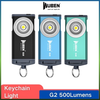 Wuben G2 พวงกุญแจไฟท้าย แบบแม่เหล็ก 5 โหมด 500 ลูเมนส์ Type-C 175° ไฟฉาย LED มุมกว้าง แบบพกพา