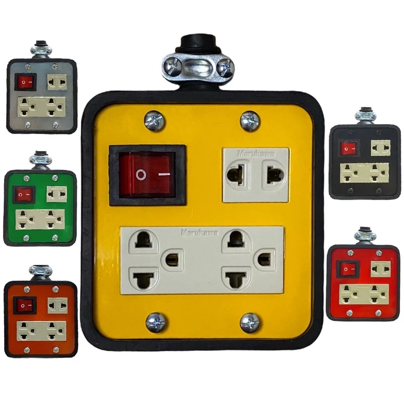 บล๊อคยางพาราแท้ 3 ช่องเสียบ สวิตซ์แลมป์ มีไฟ 4x4GPS-L ปลั๊กสนาม (Without power cord)
