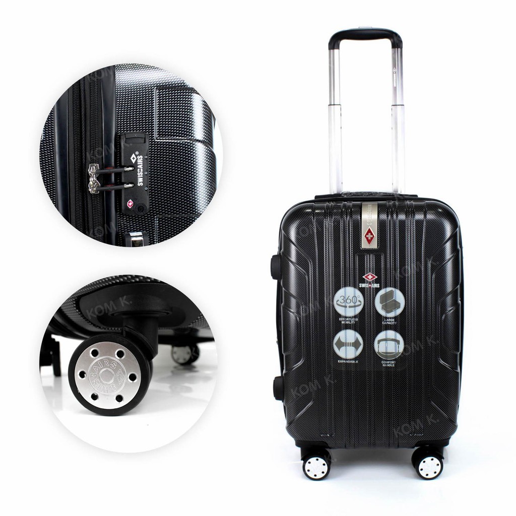 SwissAirsน้องใหม่มาแรง!Luggage Trolley กระเป๋าเดินทาง รุ่น KS814/20/Black ของแท้ 100% (Warrantyถูกต้