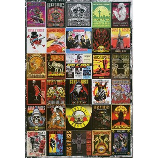โปสเตอร์ ปก วง ดนตรี ร็อค Guns N’ Roses Cover MIX POSTER 24”x35” Inch American Hard Rock Heavy Metal Band
