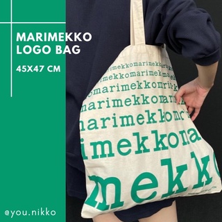 (สินค้าใหม่ พร้อมส่ง) marimekko logo tote - green ของแท้100% จากช้อป