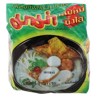 มาม่า Mama Rice Vermicelli Clear Soup เส้นหมี่กึ่งสำเร็จรูปน้ำใส 55 กรัม 4 ซอง