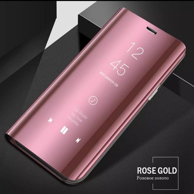 Case OPPO F9 มีฝาพับ สี Rose Gold