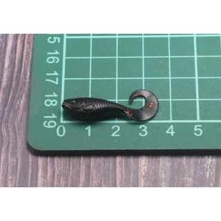 ปลายางหางหนอนซุปเปอร์จิ๋ว(ทรงอ้วน)3.5cm.0.7g.งานเก็บตกกระพงแพ็ค6ตัวและ10ตัว