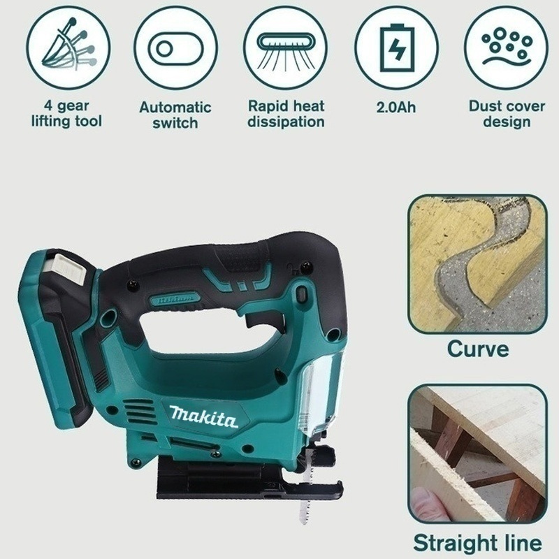 ประเภทใหม่คุณภาพสูง JV183DWE 18V 5000spm เลื่อยกระโดดไร้สายแบบพกพามัลติฟังก์ชั่งานไม้เลื่อยโซ่ในครัวเรือน Latte Saw คู่มือ Latte Saw, 18V เครื่องมือ - รูปที่ 6