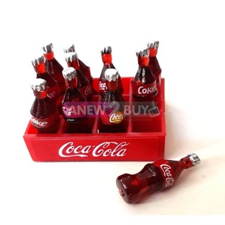 โมเดลขวดโคล่าจิ๋ว 12 ขวดถอดออกได้พร้อมลังใส่ (Miniature Cute Model Cola Bottle)