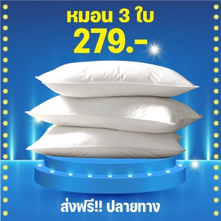 LT PILLOW หมอนหนุน 3 ใบ หมอนเพื่อสุขภาพ หมอนราคาถูก หมอนโรงแรม ชุดเครื่องนอน