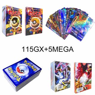 POKEMON การ์ดโปเกมอน 115 Gx 5 Mega Holo Trading 120 ชิ้น