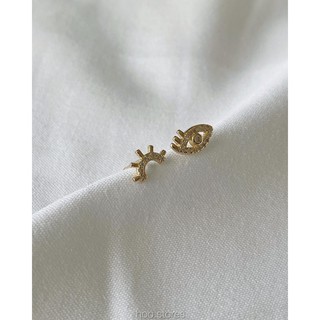 [all silver 925] hoo.stores The Eye Stud (18k gold plated) ต่างหูแบบติดหูเงินแท้ s925