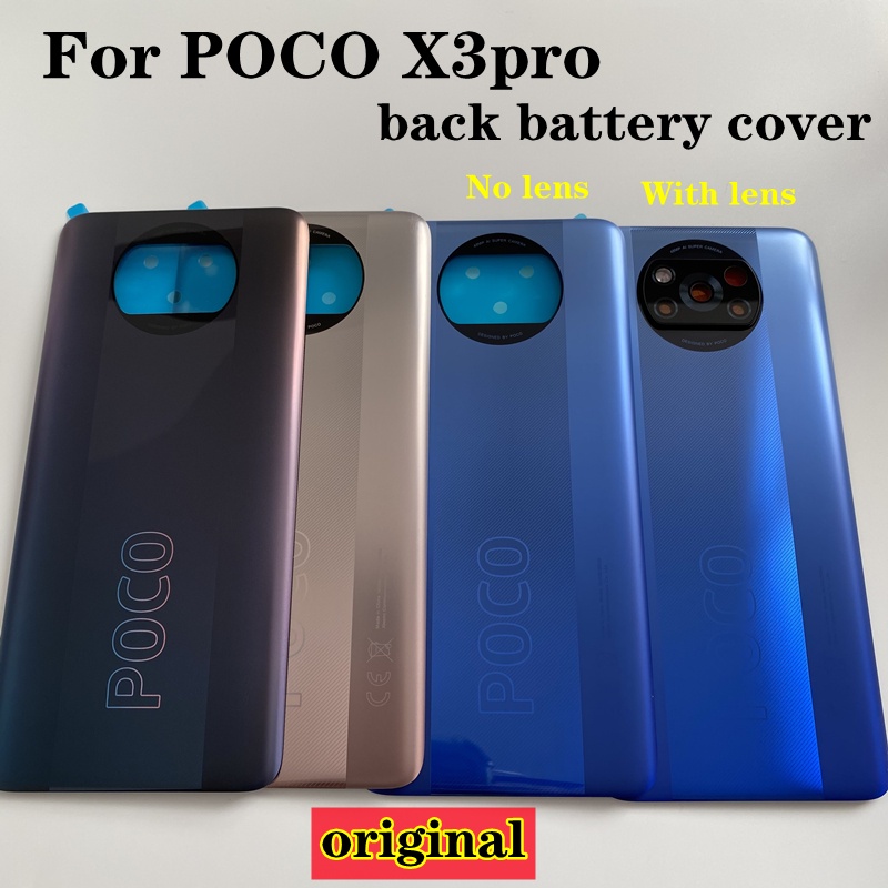 ฝาครอบแบตเตอรี่ ด้านหลัง ของแท้ 100% แบบเปลี่ยน สําหรับ poco X3 Pro Xiaomi poco x3pro M2102J20SG