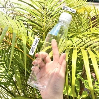 ขวดพลาสติกใส พร้อมฝา 330 ml. ทรงเหลี่ยมเรียบ แพ็ค100ขวด *รบกวน1ออเดอร์ต่อ1แพค* PAPAPACK