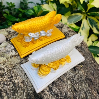 ปลาเงิน ปลาทอง โชคลาภ 1 คู่ ขนาด 6x11x7 cm