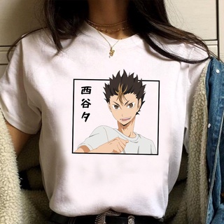 เสื้อยืดแขนสั้นลําลอง พิมพ์ลายการ์ตูนอนิเมะ Haikyuu แฟชั่นสําหรับผู้ชาย และผู้หญิง