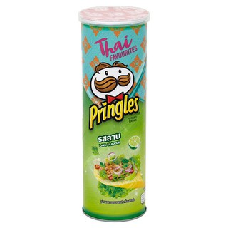 🔥The Best!! พริงเกิลส์ มันฝรั่งทอดกรอบ รสลาบ 107กรัม Pringles Crispy Larb Potato Chips 107g